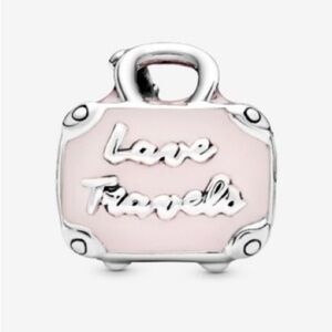 PANDORA pink suitcase/ bag charm bead: “love travels”